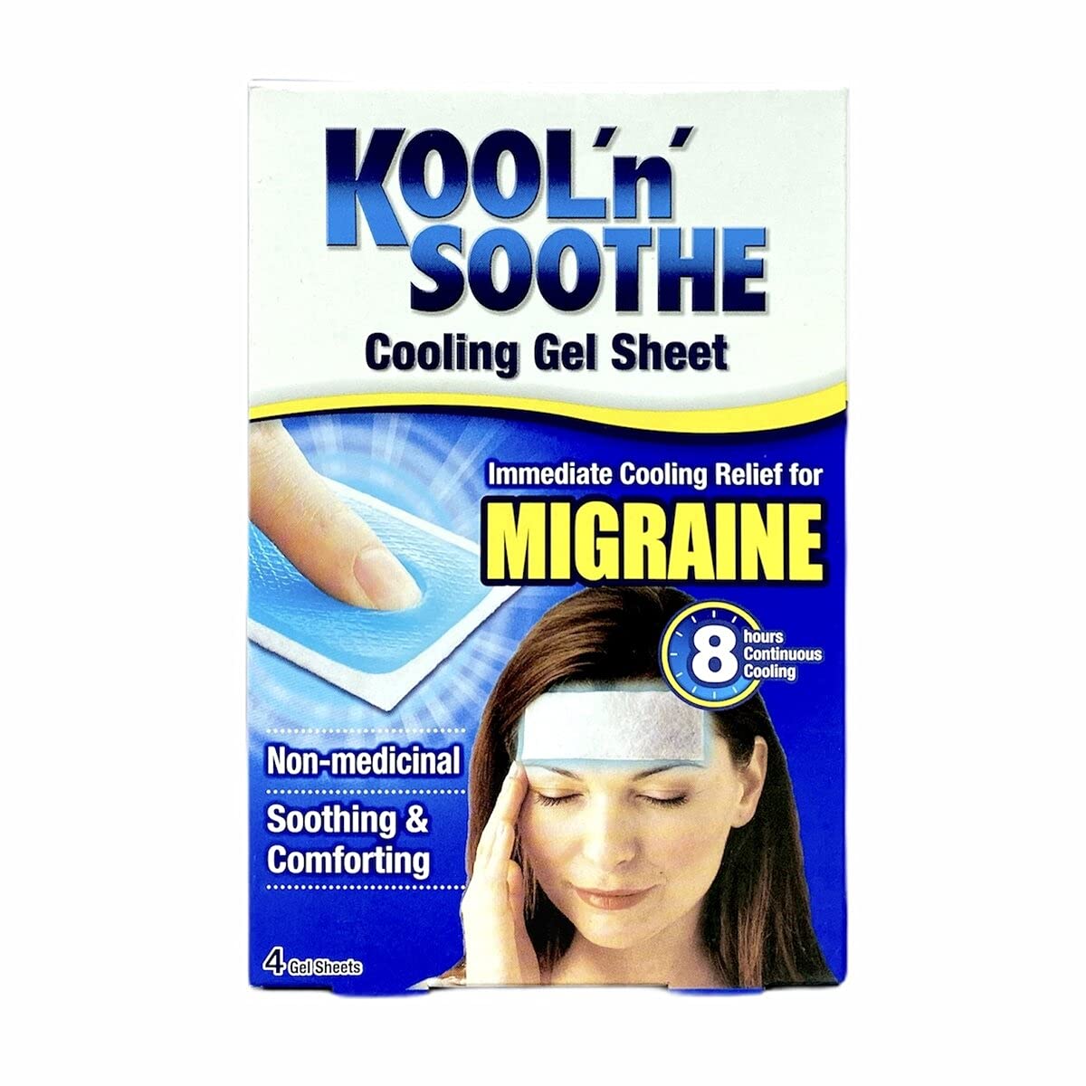 Kool 'n' Soothe Migraine Cooling Strips 4 Strips (Packaging may vary) - PACK OF 3