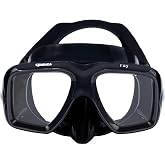 Mares Ray Scuba Diving &amp; Snorkeling Mask - Adult Wide Field of Vision Ergonomic Two-Lens Silicone Skirt Underwater Mask with X-Shaped Strap