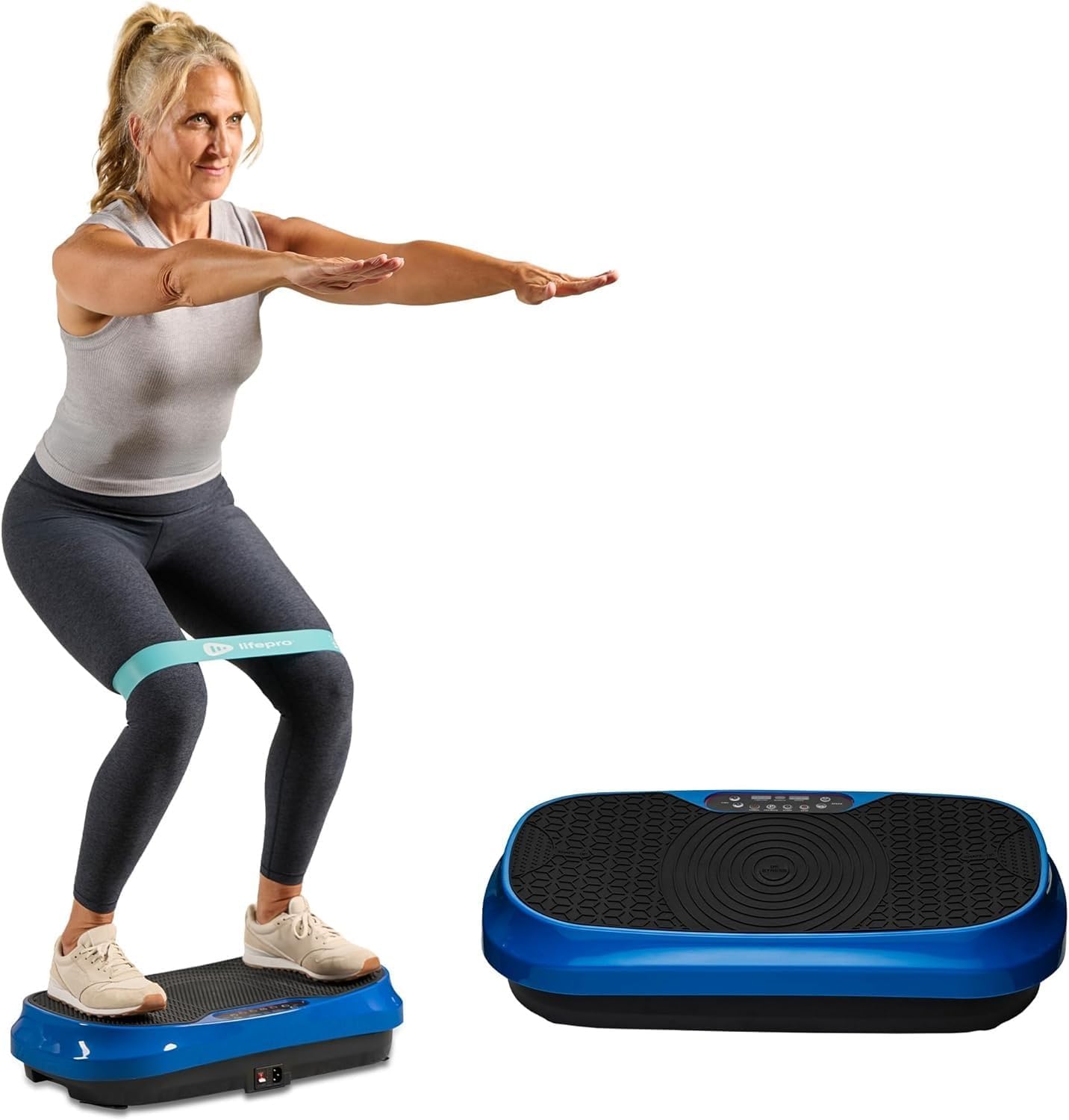 Lifepro Waver Mini Vibration Plate for Lymphatic Drainage – Whole Body Vibrating Platform Exercise Machine for Muscle Toning & Recovery with Remote & Resistance Bands, Max Load 260 lb