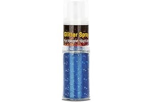 Go Ho Hair and Body Glitter Spray,Blue Glitter Spray Dry Powder Makeup for Clothes,Festival Loose Sparkle Powder,Holographic Ultra Fine Resin Glitters for Crafts,10g