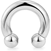 Yaalozei 12G 10G 8G 6G 4G 2G 0G 00G Large Septum Rings 316L Surgical Steel Internally Threaded Barbell Horseshoe Wide Septum Nose Gauges Earring Pa Ring Piercing Jewelry 12mm-19mm
