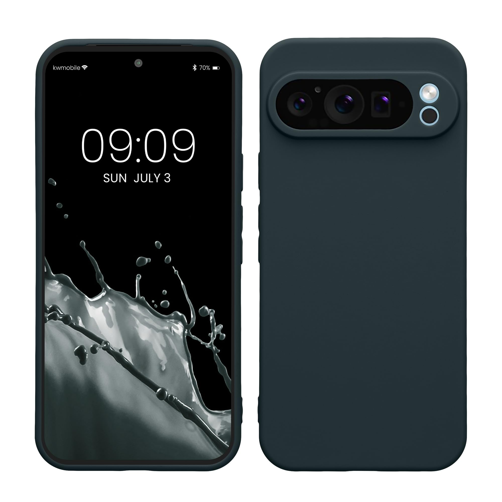 kwmobile Case for Google Pixel 9 Pro XL Case - Protective Slim TPU Phone Cover - Soft Matte Finish - Dark Slate
