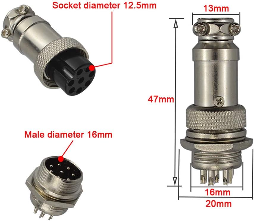QitinDasen 6Pcs Premium 8 Pin GX16 Aviation Connector - Image 3
