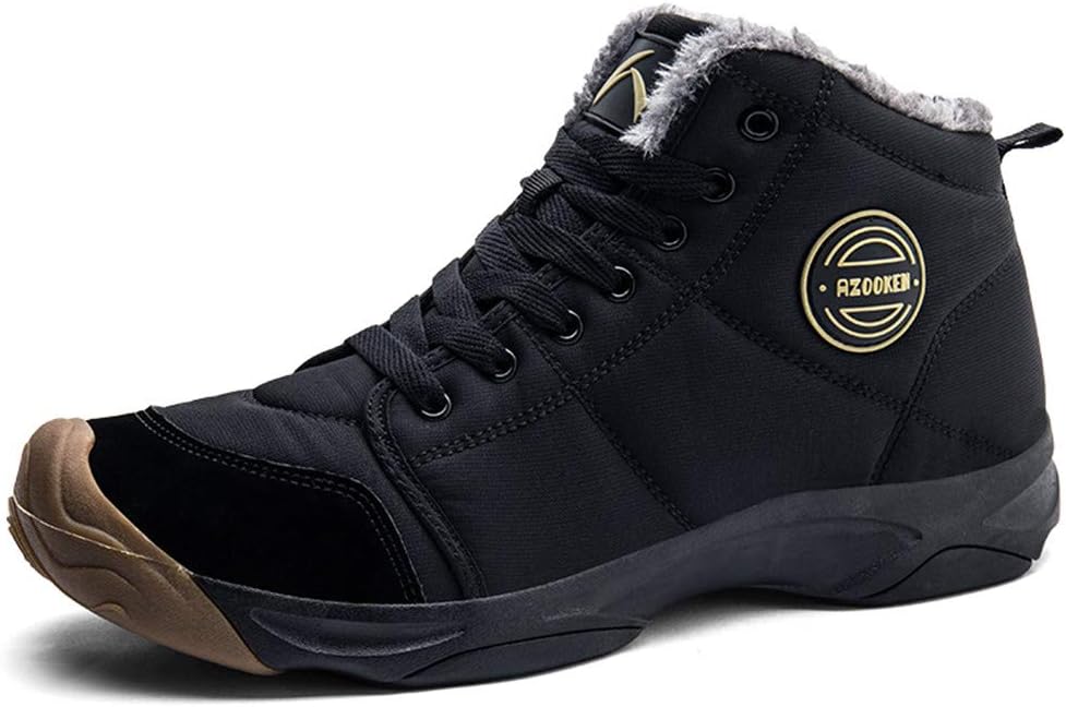 Mens Winter Trekking Snow Boots Water Resistant Shoes Anti-Slip Fully Fur Lined Casual Lightweight Hiking Boots