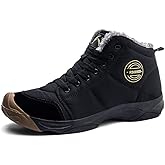 UPSOLO Mens Winter Trekking Snow Boots Water Resistant Shoes Anti-Slip Fully Fur Lined Casual Lightweight Hiking Boot