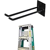 StoreYourBoard Ladder Storage Wall Hook – Heavy Duty Steel Ladder Hanger for Garage Wall, Holds 2–3 Ladders, Ladder Hooks for Wall Mount, Supports up to 50 lbs