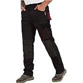 WORK IDEA Men's Rugged Work Pants Canvas Cargo Pants with Knee Pad Pockets