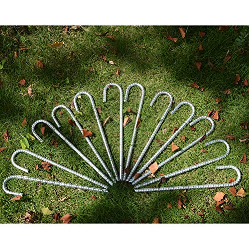 AAGUT Rebar Stakes Galvanized Metal Tent Stakes Heavy Duty 12 inch
