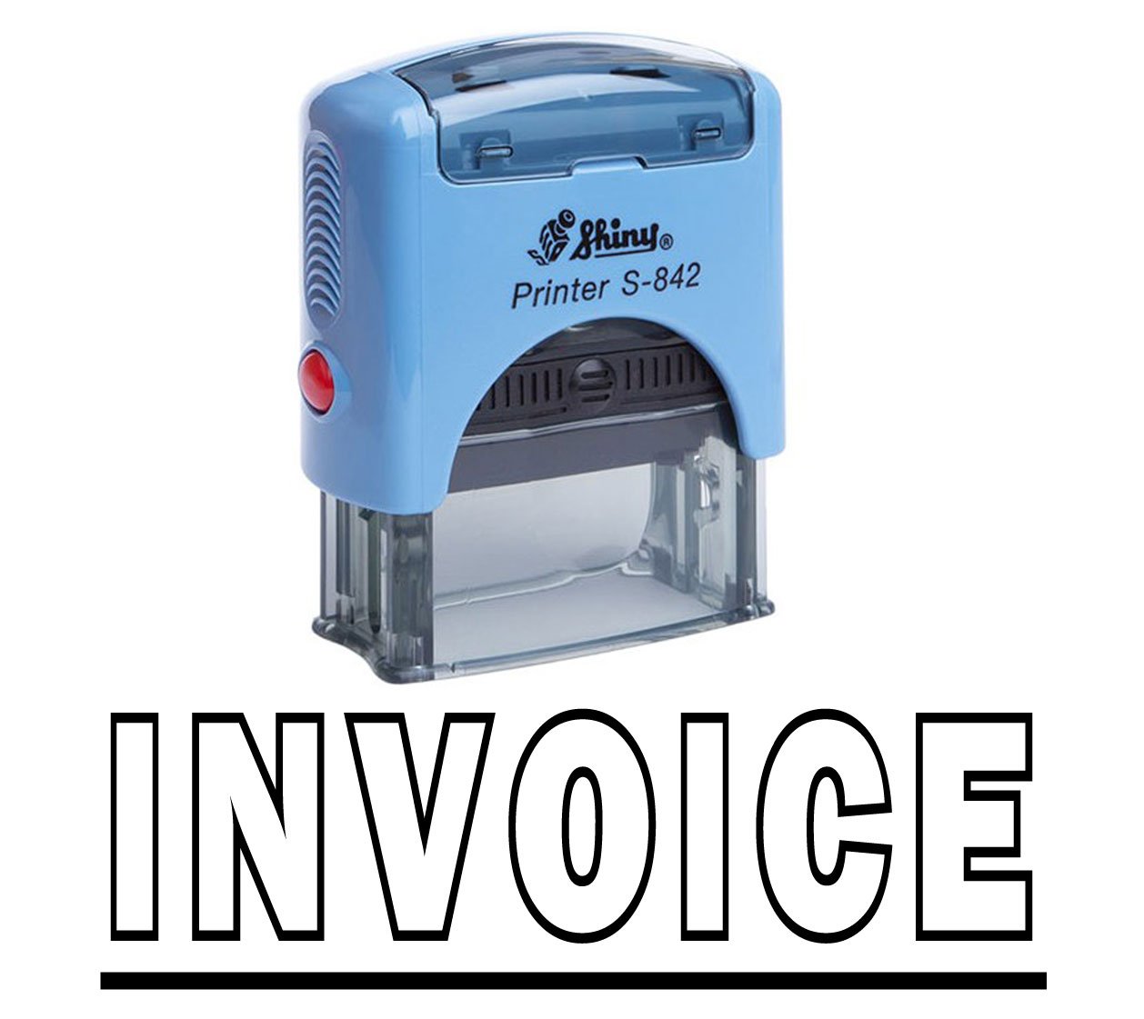 Printtoo Invoice Self Inking Rubber Stamp Office Stationary Custom Shiny Stamp