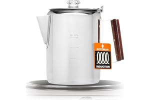 COLETTI Bozeman Induction Coffee Maker — Percolator Coffee Pot, Coffee Percolator – Brews 3 Kinds of Ways: Fire, Stovetop, & Induction [9 cup, Induction]