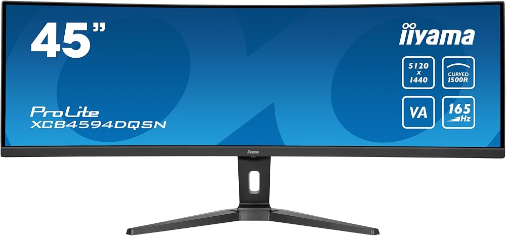 iiyama ProLite XCB4594DQSN-B1 Curved 45 inch 165Hz DQHD Monitor HDMI DP USB-C