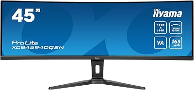 iiyama ProLite XCB4594DQSN-B1 Curved 45 inch 165Hz DQHD Monitor HDMI DP USB-C