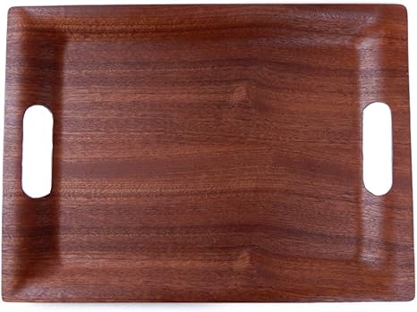Amazon 41cm 30cm 取っ手付き 木製 木 トレー レッドマホガニー トレイ プレート ウッド 天然木 合板 お盆 ランチョンマット スタック カフェ ランチ Wood Plate 可 ラッピング不可 トレイ 盆 オンライン通販