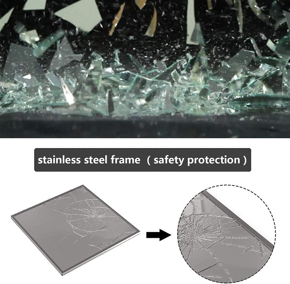 Cozylady Fogless Shower Mirror for Shaving - Nanometer Vanity Mirror Makeup Mirror with Metal Chain Mirrors for Wall - Anti-Fog Bathroom Mirror Wall Mirror Anti-Drop Protection Frame: Kitchen & Dining