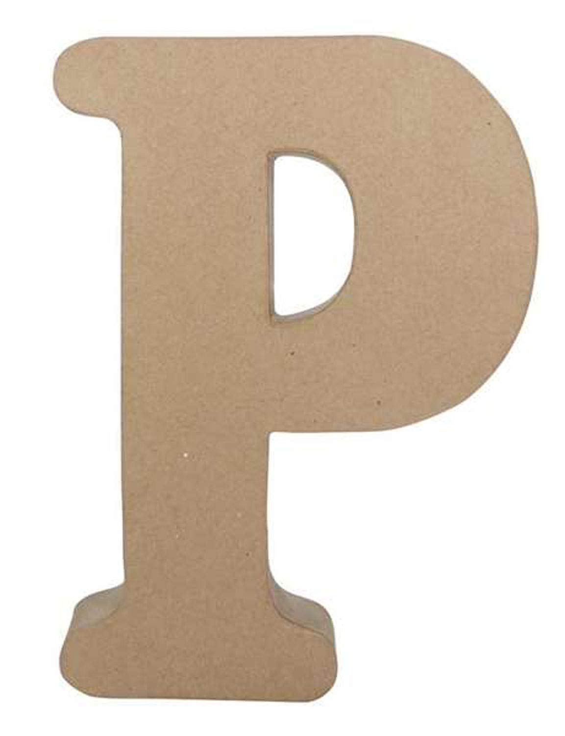 Décopatch - Ref AC409O - Papier-Maché Alphabet - Funny Lowercase Letter "P" - Fun to Decorate Using Décopatch Papers, Glue & Varnish, 5 x 22 x 23cm - Brown