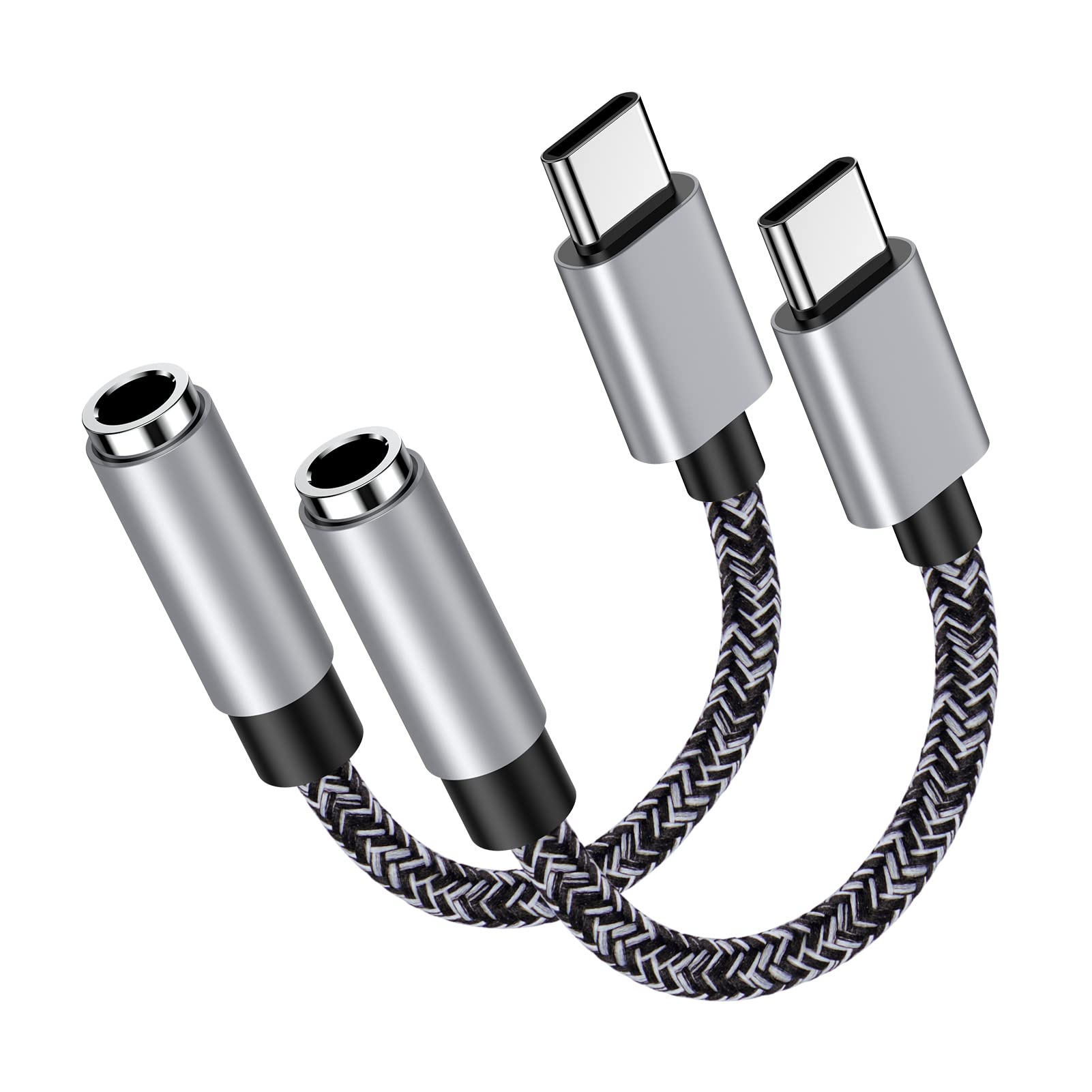 USB C to 3.5mm Audio Adapter Headphone Adapter Jack Aux USB Type C Dongle Cable Compatible for Samsung Galaxy S25 FE/S25 Ultra/S25+/A16 5G/S24FE/S24 Ultra/S23FE/S22/S21/S20/S10, iPhone 17 16 Pro Max