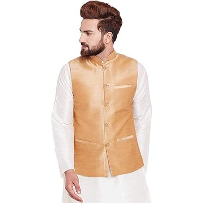 Mens Dupion Silk Gold Waist Jacket Wedding Kurta Haiti | Ubuy
