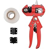 Image Professional Nursery Grafting Tool Knife Tree Pruner 2 Extra Blades Free Grafting Tape - Red