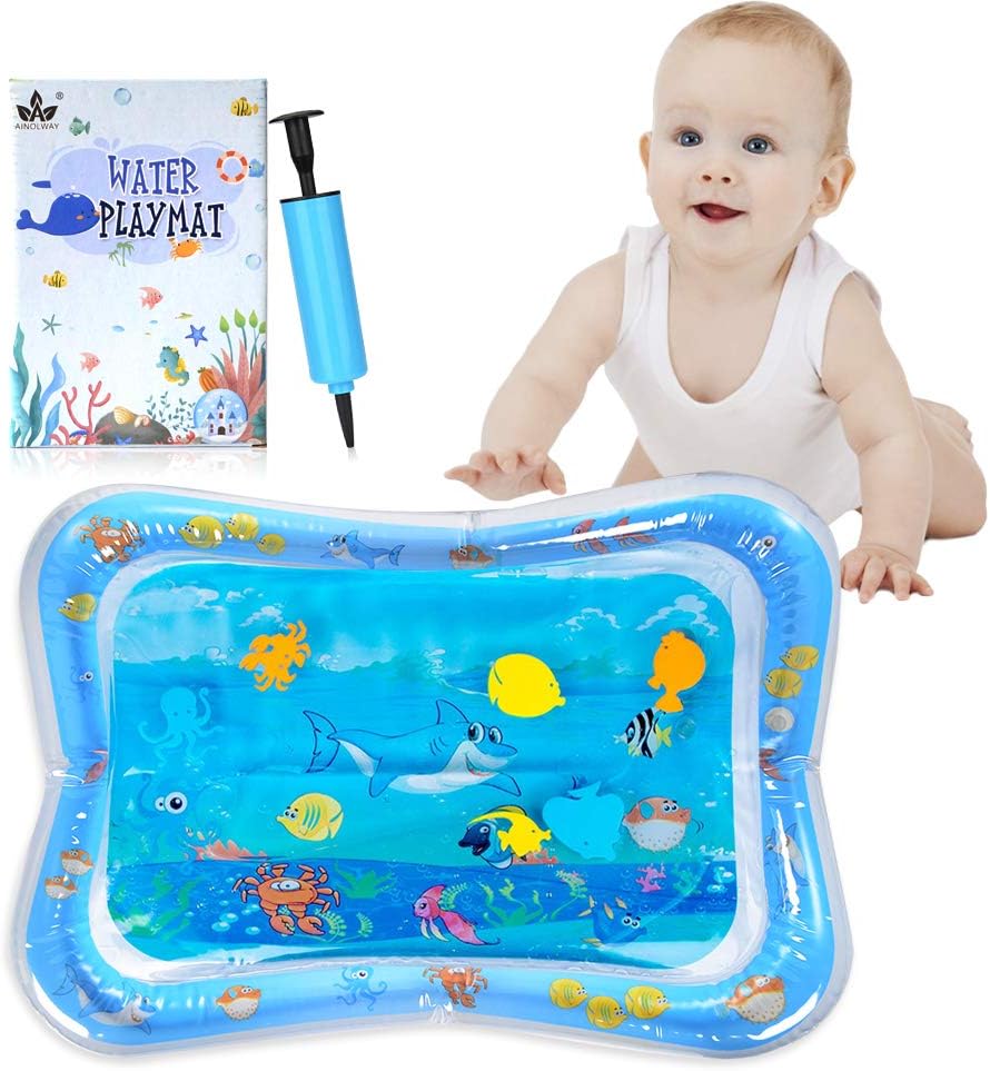AINOLWAY Baby Water Mat Inflatable Sensory Toy Tummy Time Water Play Mat for Toddlers Early