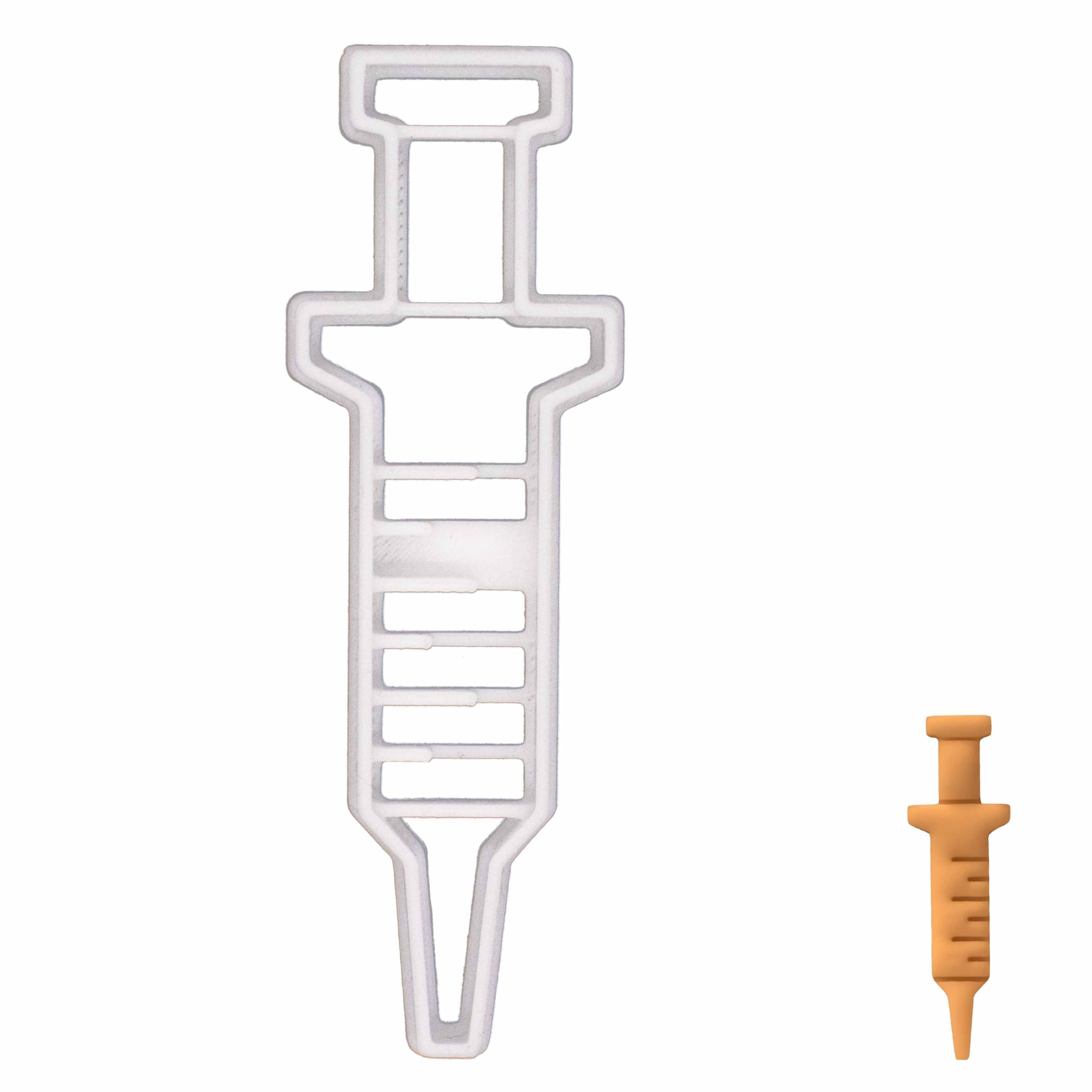 BAKERLOGY Syringe Cookie Cutter - Detailed Biscuit Cutter Design for Baking and Crafts, Ideal on Fondant, Dough, Clay