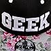 ZLYC Women Geek Word Embroidered Floral Flat Bill Snapback Hat Adjustable Baseball Cap, White