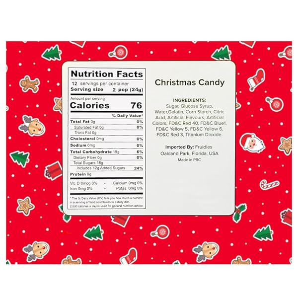 FRUIDLES 24-PACK CHRISTMAS CANDY CANE STICKS SUCKERS, OLD-FASHIONED RED GREEN & WHITE, INDIVIDUALLY WRAPPED, 5.5″ INCH,