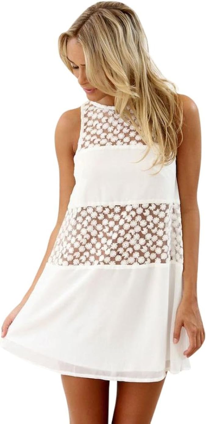 Kleid Damen Kolylong® Frauen Elegant Spitze Ärmelloses Kleid