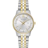 Bulova Ladies' Classic Diamond Two-Tone Gold Stainless Steel 3-Hand Calendar Date Quartz Watch