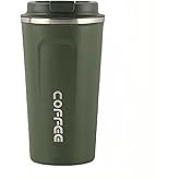 HOORMED 304 stainless steel coffee cup. Durable, leak - proof. Fits home, office, outdoors. 12oz/17oz options, multiple colors. Ideal for coffee lovers (Green, 12oz)
