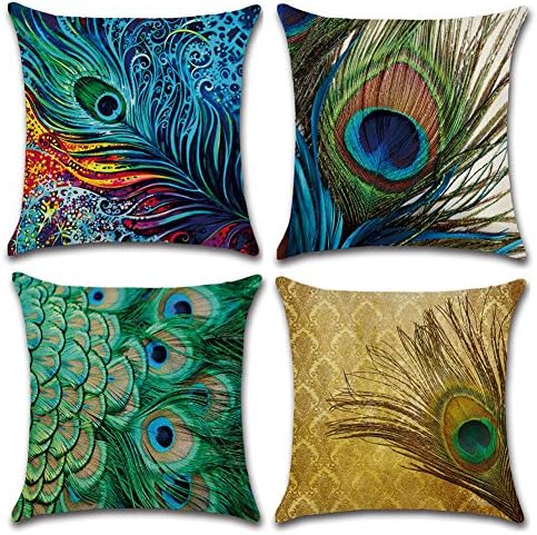 KACOPOLRustic Farmhouse Quote Pillow Covers Farmhouse Decorative Throw Pillow Case Cushion Cover with Words 18" x 18" Set of 4 Welcome to Our Farmhouse, Farm Sweet Farm, Farm Fresh Milk