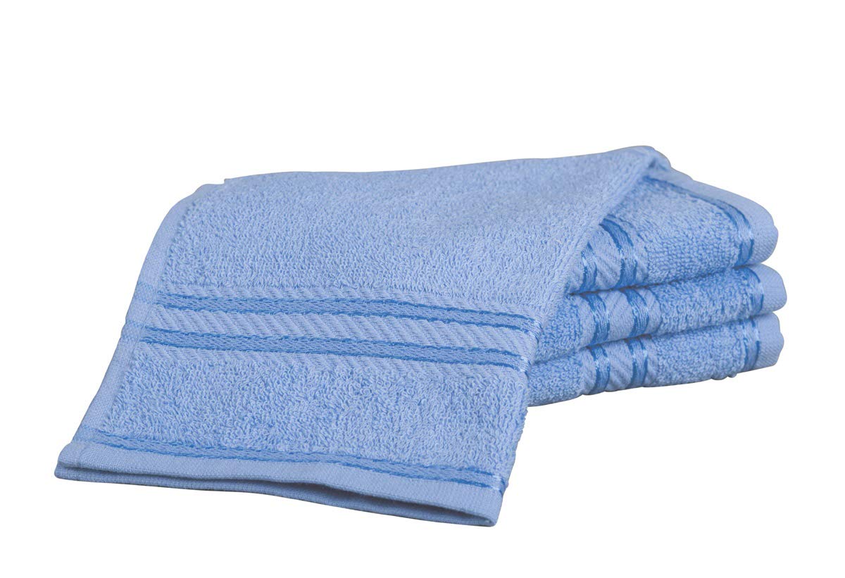 Bentley Priory Linens Supreme Face Flannels for Bathroom 500GSM Super Soft Cotton Pack of 4 Absorbent and Quick Dry Face Cloth Flannel Towels Set 30 x 30cm (COBALT)
