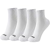 Kamo Fitness Daily 4-Pack – Women's Ankle Socks, Athletic Half Crew, Cotton Mid-Calf, Cushioned Sole, Seamless Toe, Size 5-9