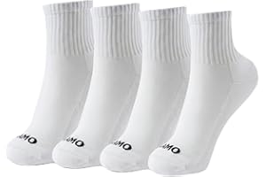 Kamo Fitness Daily 4-Pack – Women's Ankle Socks, Athletic Half Crew, Cotton Mid-Calf, Cushioned Sole, Seamless Toe, Size 5-9