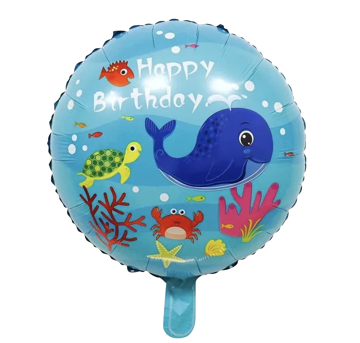 Light Blue Round Sea Ocean Foil Balloon, 45cm (2 pack)