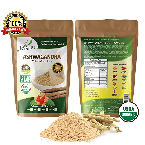 Ashwagandha Root Powder 16oz or 1 lbs. Boost Running Endurance Energy Now 100% Raw Organic Herbal Supplement Superfood Sexual Vitality Immune System Smoothies & Shakes Vegan & Vegetarian