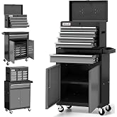 7-Drawer Tool Chest with Wheels, 40'' Rolling Tool Chest with Drawers,Black | Tool Storage Cabinet with Liners,Detachable Top Metal Tool Box,Rolling Tool Box for Garage Storage,Workshop,Warehouse