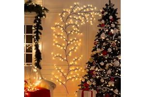 AMill USB-Powered 96 LED Willow Vine Wall Lights - Festive Wall Accent,r Festive Ambiance, for Christmas，Valentine's Day, 96L