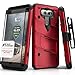 Zizo BOLT Series compatilbe with LG V20 Case Military Grade Drop Tested with Tempered Glass Screen Protector, Holster, Kickstand RED BLACK