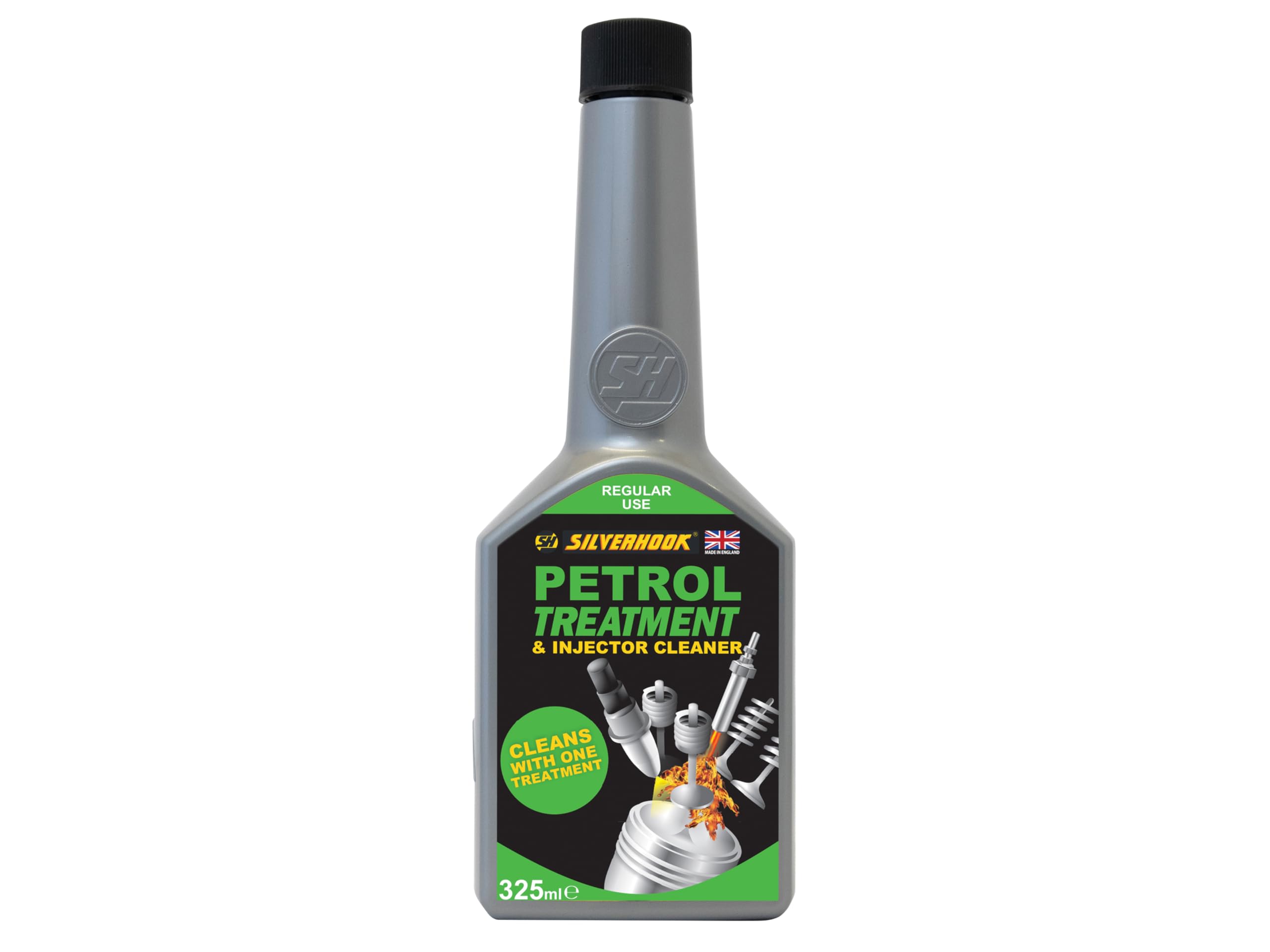 SILVERHOOK Petrol Treatment 325ml Helps prevent harmful build-up of deposits to injectors, carburettors and valves