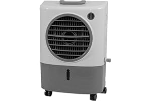 Portable Swamp Coolers - 1300 CFM MC18M Evaporative Air Cooler with 2-Speed Fan, 53.4 dB - 500 sq. ft. Coverage Evaporative Air Cooler Portable High Velocity Outdoor Cooling Fan by Hessaire - White
