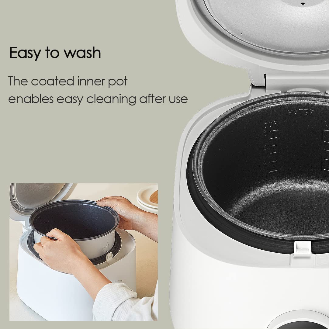 [CUCHEN] CRE-D0601W | Rice Cooker 6 Cup (Uncooked) (1.14 quarts): 6 person serving/per use | Warmer | Detachable Clean Cover | Nonstick Inner Pot | White, Multi Cooker Function