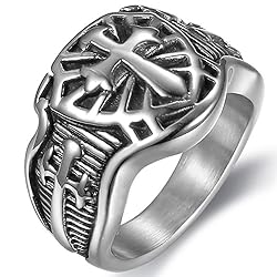 Jude Jewelers Stainless Steel Crusader Sword Cross