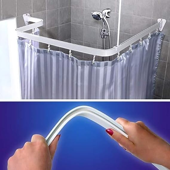 WHITE FLEXIBLE SHOWER CURTAIN RAIL TRACK POLE BENDY Amazon.co.uk Kitchen & Home WHITE FLEXIBLE SHOWER CURTAIN RAIL TRACK POLE BENDY Amazon.co.uk Kitchen & Home