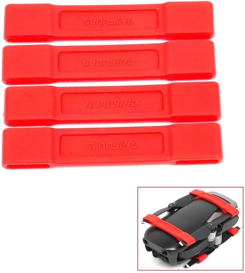 Yifant Drone Fans 5332S Propeller 4pcs Stabilizer 5332 Guard Props Blade Fixing Parts Silicone Holder Strap for DJI MAVIC AIR Drone Accessories (red)