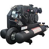 HPDMC 6.5HP Gas Powered Air Compressor 12CFM Portable Gasoline Driven Piston Pump Air Compressed System with 125PSI Max. Pres