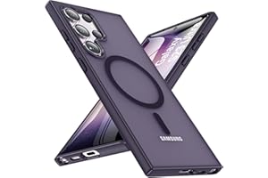 OWKEY for S23 Ultra Case 6.8'', Magnetic Samsung Galaxy S23 Ultra Case for Magsafe, [Shockproof Military] Translucent Back Slim Bumper Cover Phone Case Galaxy S23 Ultra Case, Purple