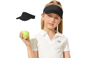 Century Star UPF 50+ Kids Visor Sun Hat Adjustable Girls High Ponytail Tennis Hat Sports Boys Running Golf Visor Cap