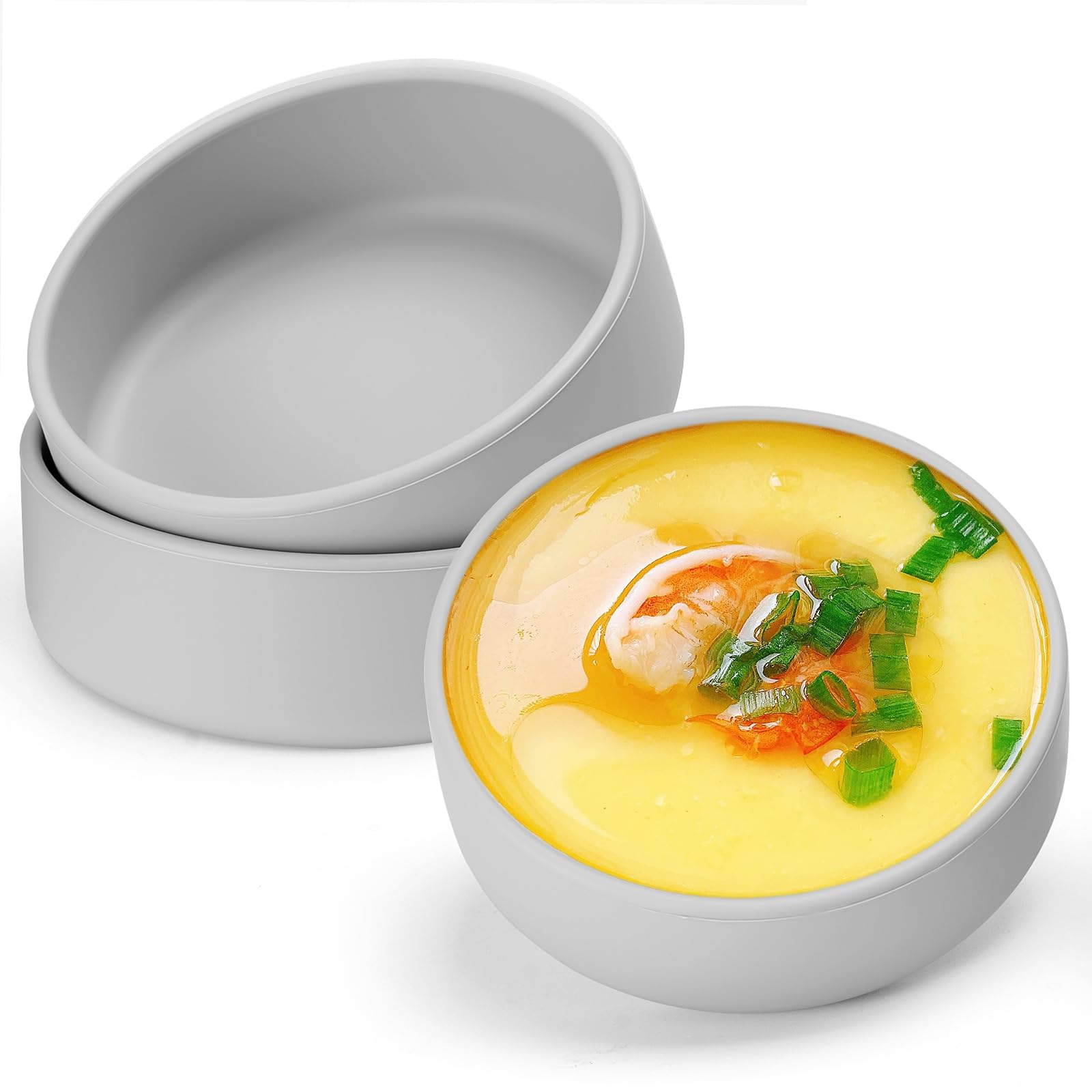 Photo 1 of Silicone Microwave Egg Cooker, 3 Pack Air Fryer Egg Molds Eggwich Maker, Individual Egg Cups for Sandwiches Breakfast - Grey