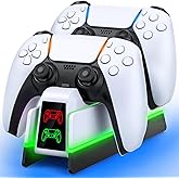 PS5 Controller Charger for PlayStation 5 Dualsense/Edge Controller - 9 Color LED PS5 Charging Station for PlayStation 5 Charger, Charging Dock and Holder Stand for PS5/Slim/Pro Remote Accessorise