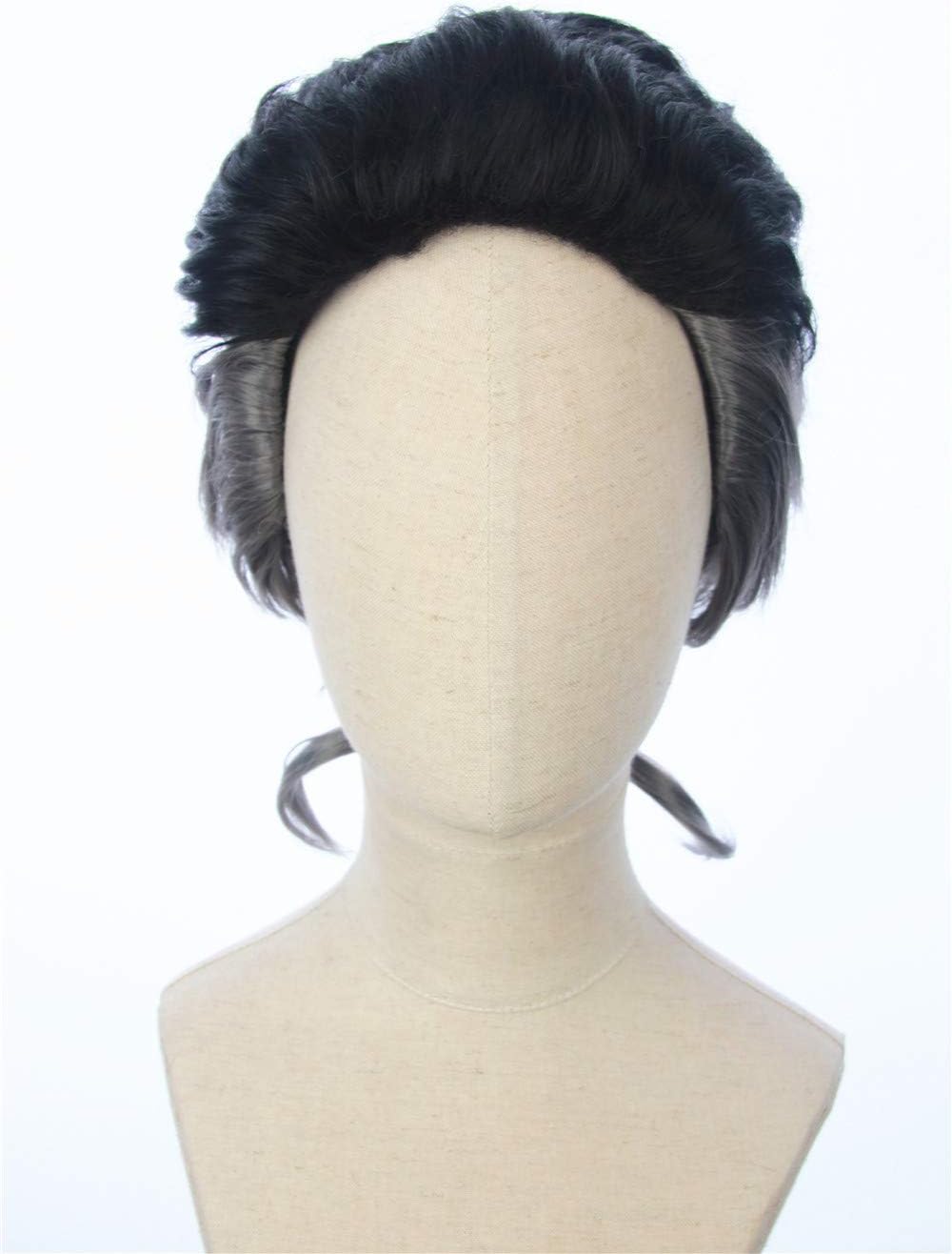 Okuyasu Nijimura Inspired by Japanese Anime jojo's bizarre adventure Short Black and Gray Ombre Fullback Prestyled Hair for Adults and Teens